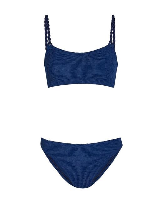 Hunza G Blue Phoebe Crinkle Bikini