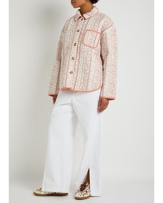 Free People Pink Alexie Printed Cotton Jacket