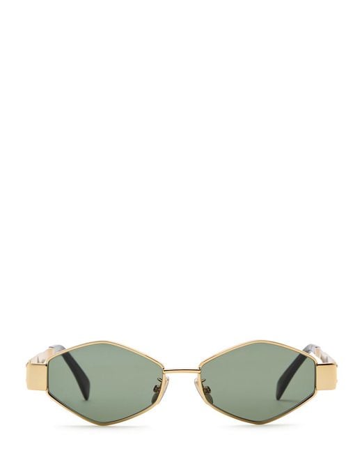 Céline Green Triomphe Hexagonal-Frame Sunglasses