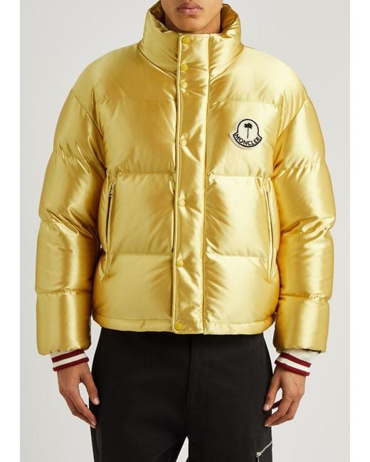Moncler Genius Yellow 8 Moncler Palm Angels Keon Quilted Satin Jacket for men