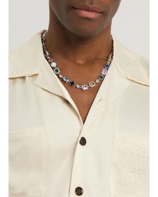 CERNUCCI White Crystal-Embellished Necklace for men