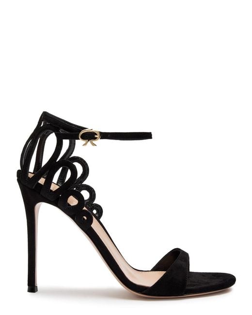 Gianvito Rossi Black Elisa Cut-Out Suede Sandals