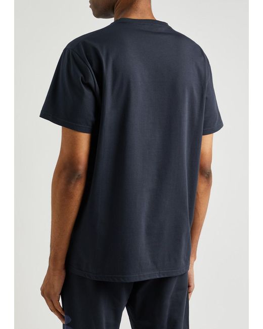 Alexander McQueen Blue Logo-print Cotton T-shirt for men