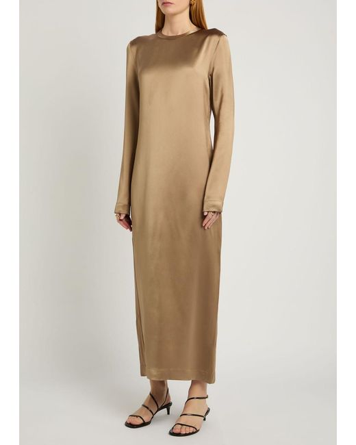 Totême Natural Satin Midi Dress