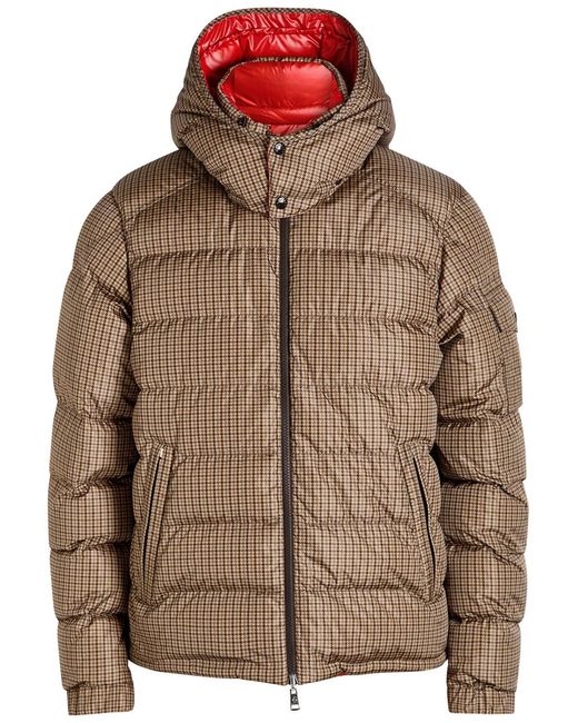 Moncler Brown Jonage Houndstooth Quilted Shell Jacket for men