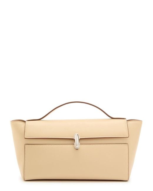 SAVETTE Natural Trapeze Leather Pochette