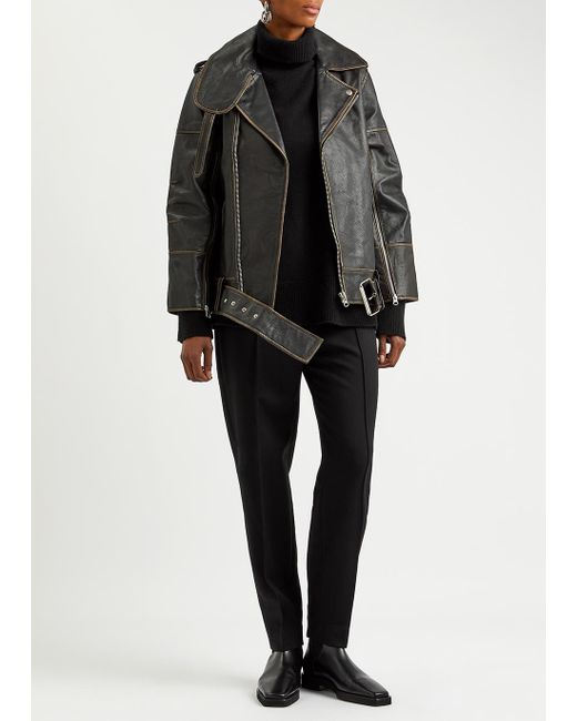 By Malene Birger Beatrisse Leather Jacket in Black | Lyst