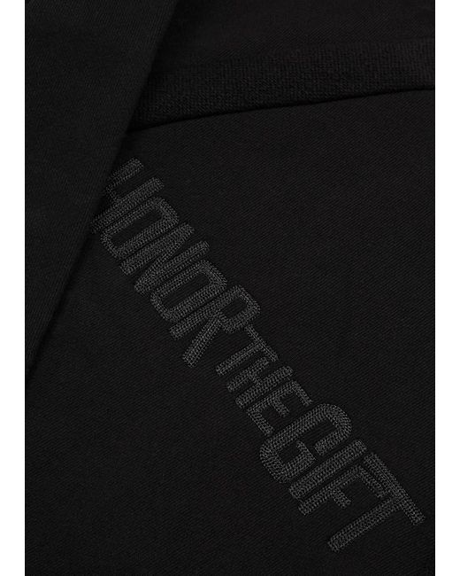 Honor The Gift Black Logo Panelled Cotton T-Shirt for men