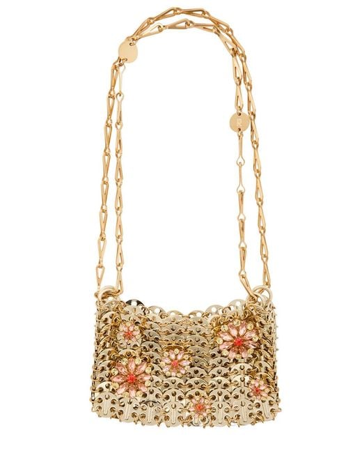 Rabanne White 1969 Nano Embellished Metal Disc Shoulder Bag