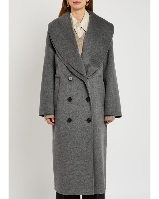 Rohe Gray Scarf-Effect Wool And Cashmere-Blend Coat