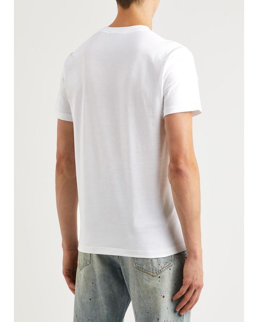 Moschino White Logo-print Cotton T-shirt for men