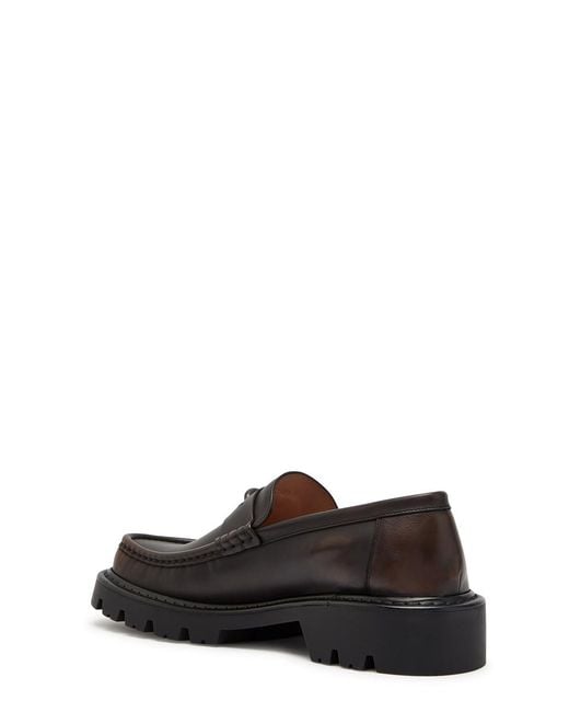 Loewe Black Sierra Leather Platform Loafers for men