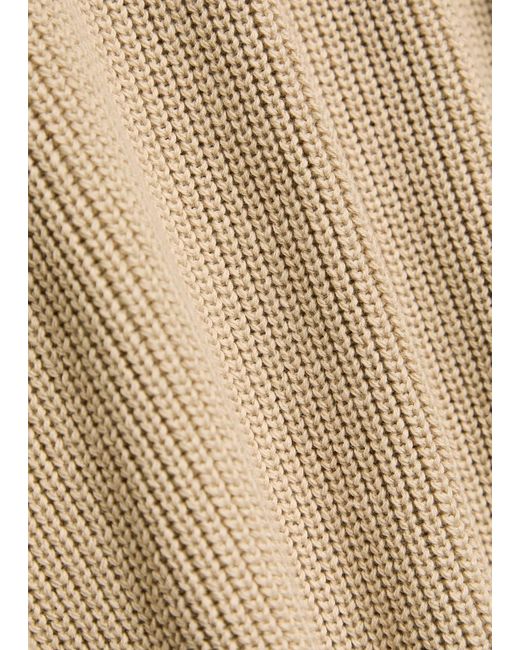 Lardini Natural Ribbed Knit Cotton Polo Shirt for men