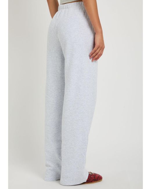 Skims White Cotton-Blend Straight-Leg Sweatpants