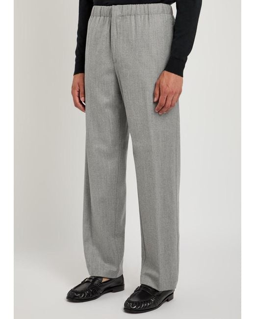 Lardini Gray Wool And Silk-Blend Trousers for men