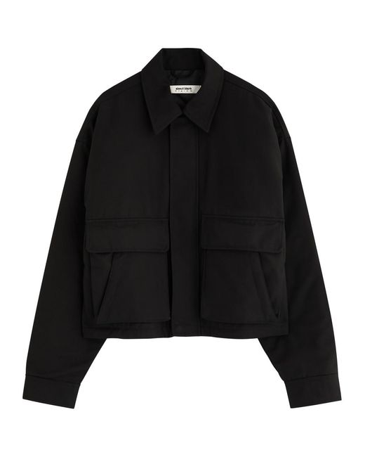 About Blank Black Padded Cropped Twill Jacket for men