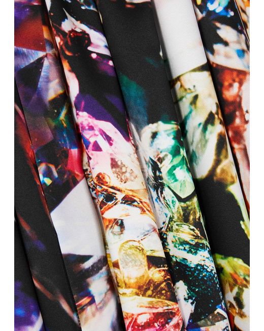 Marina Rinaldi Multicolor Pecora Printed Satin Midi Dress