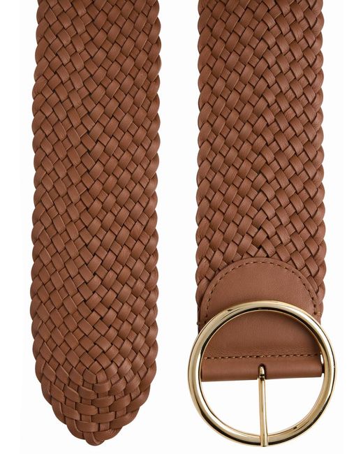 Andersons Brown Woven Wide Leather Belt