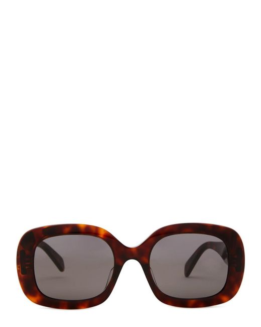 Céline Brown Oversized Oval-frame Sunglasses Designer Plaque At Temples, 100% Uv Protection