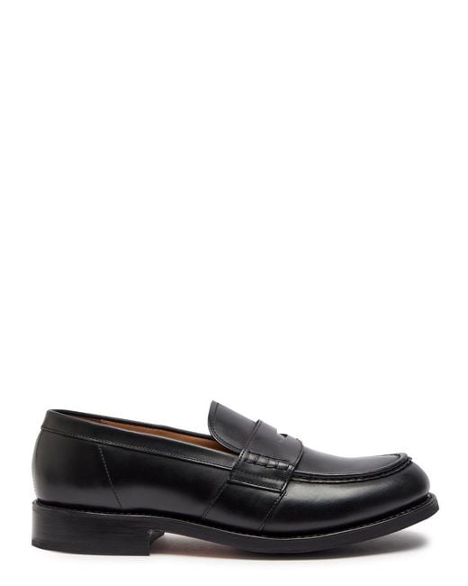 GRENSON Black Nate Leather Loafers for men