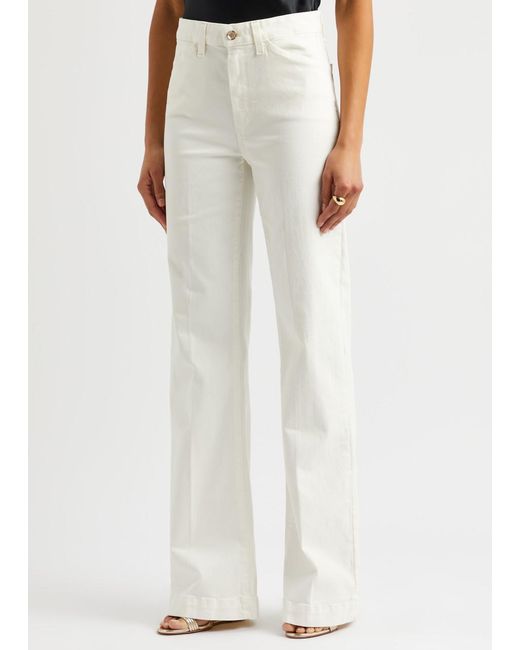 PAIGE White Leenah Flared Jeans