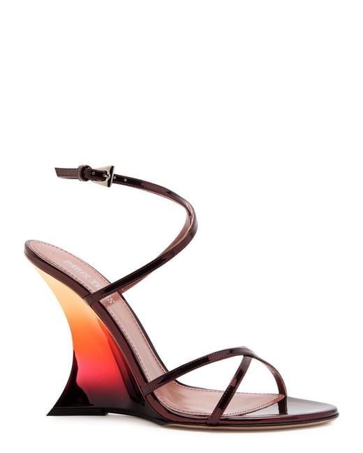 Paris Texas Red Nina 105 Dégradé Glossed Leather Sandals