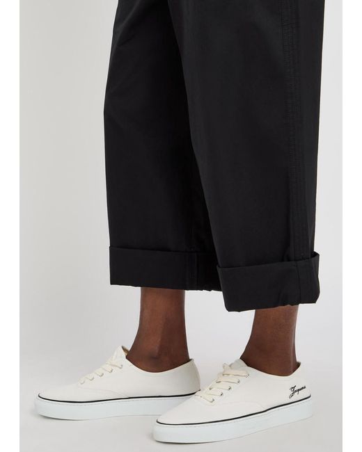 Jacquemus Black Le Pantalon Marin Cropped Wide-Leg Trousers for men