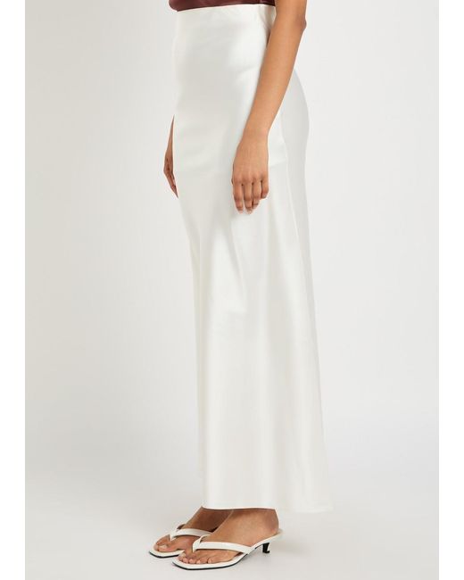 Skiim White Satin Maxi Skirt
