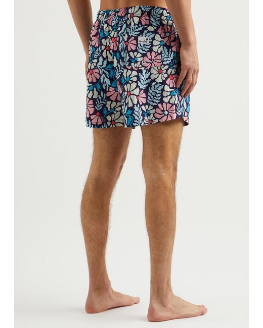 Boardies Blue Mellow Printed Shell Swim Shorts for men