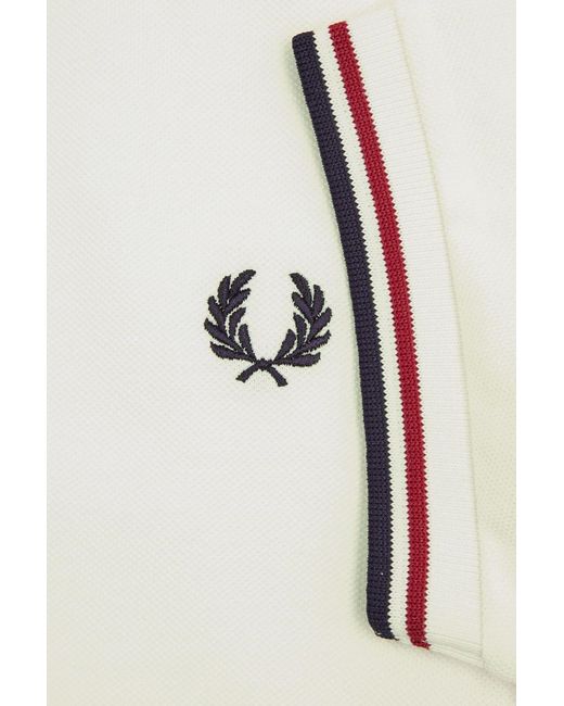 Fred Perry White Twin Tipped Piqué Cotton Polo Shirt for men