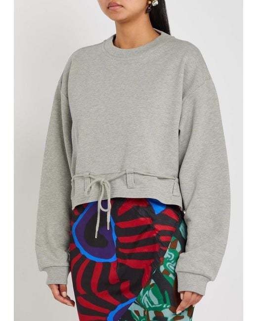 Dries Van Noten Gray Hasterfiela Drawstring Cotton Sweatshirt