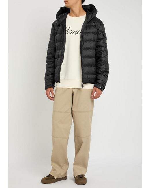 Moncler Black Najan Quilted Hooded Shell Jacket for men