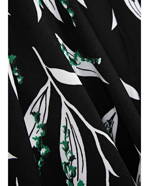 Rabanne Black Floral-print Stretch-jersey Midi Dress