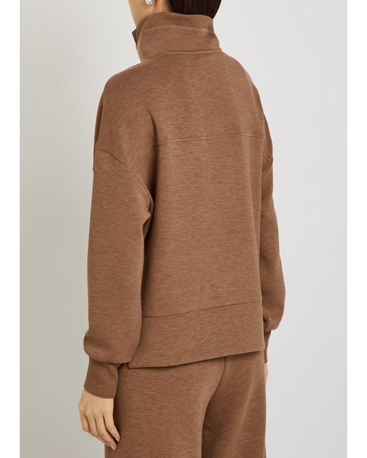 Varley Brown Kayleigh Half-Zip Stretch-Jersey Sweatshirt