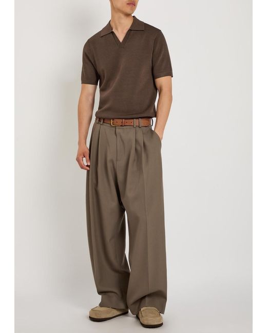 Raith Brown Privida Knit Polo Shirt for men