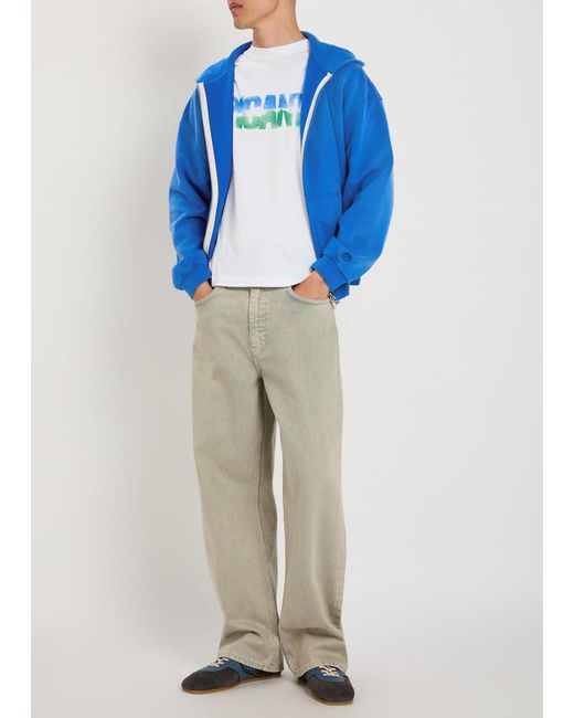 Picante Blue Everyday Hooded Zip-Up Cotton Sweatshirt for men