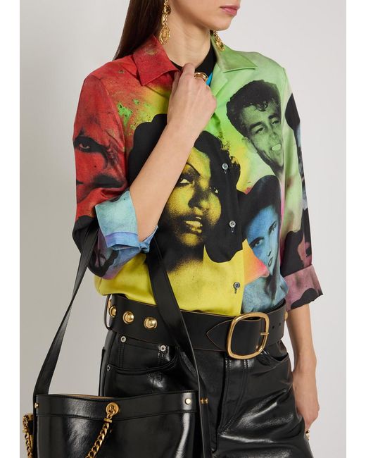Versace Multicolor Printed Silk-Twill Shirt