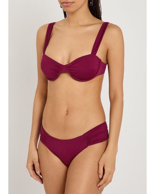 Away That Day Purple Naxos Ruched Bikini Briefs