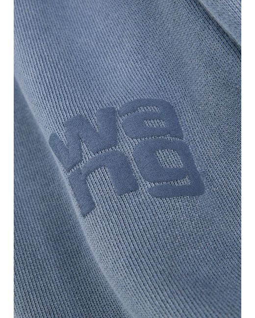 T By Alexander Wang Blue Logo-Embossed Cotton-Blend Sweatpants