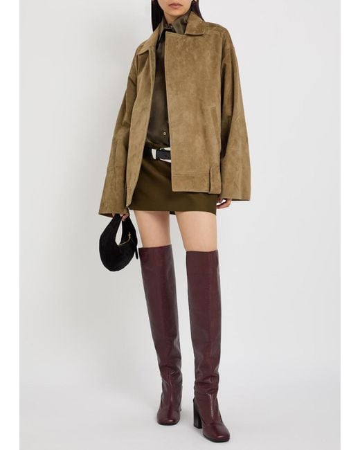 Khaite Natural Alder Belted Suede Jacket