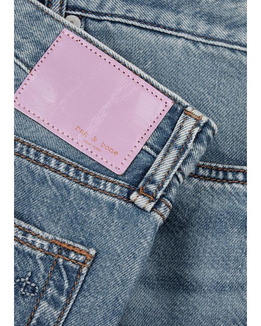 Rag & Bone Blue Logan Wide-Leg Jeans