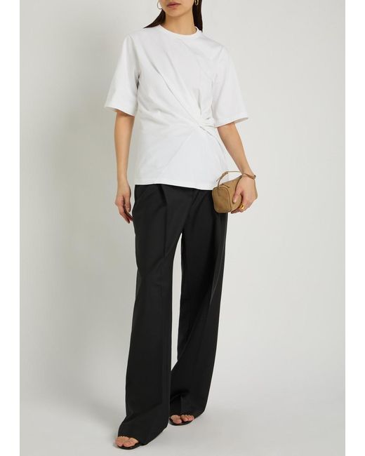 Rohe White Gathered Cotton T-Shirt