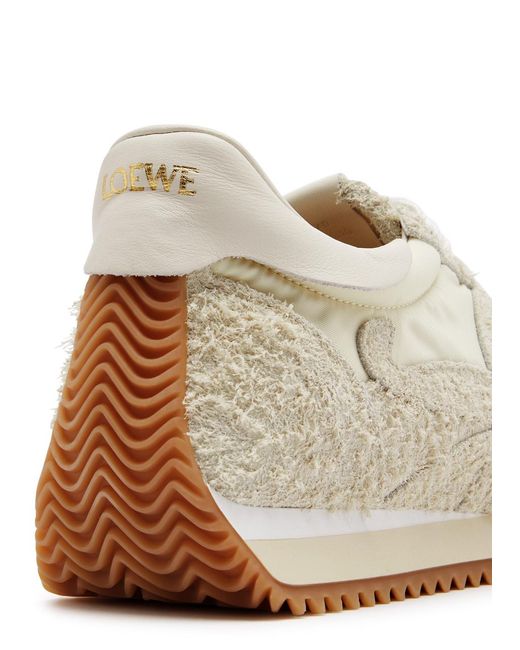 Loewe White Flow Runner Suede Sneakers