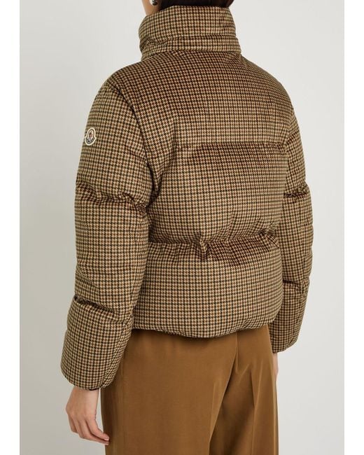 Moncler Brown Quierzy Padded Houndstooth Velvet Jacket