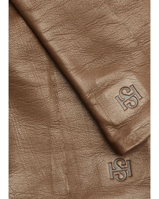 Handsome Stockholm Brown Essentials Long Leather Gloves