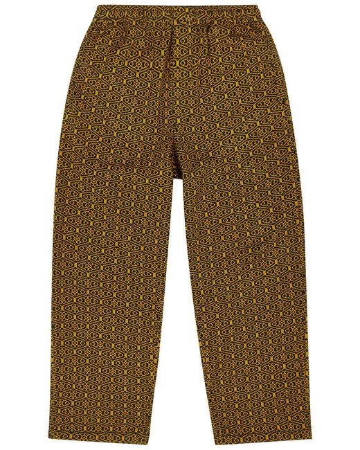 Bode Natural Crescent Pattern-jacquard Cotton Sweatpants for men