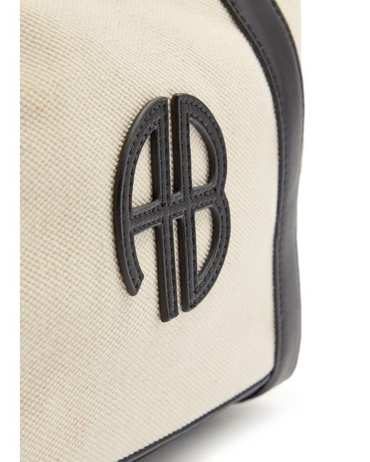 Anine Bing Natural Cara Small Canvas And Leather Tote