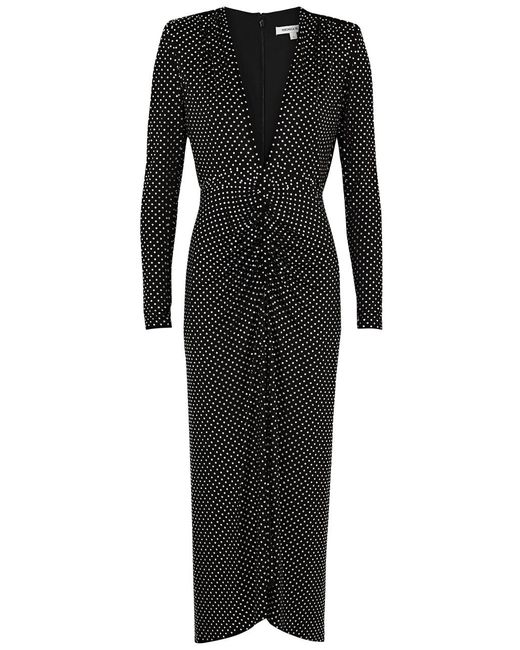 Veronica Beard Black Kiah Crystal-embellished Stretch-jersey Dress