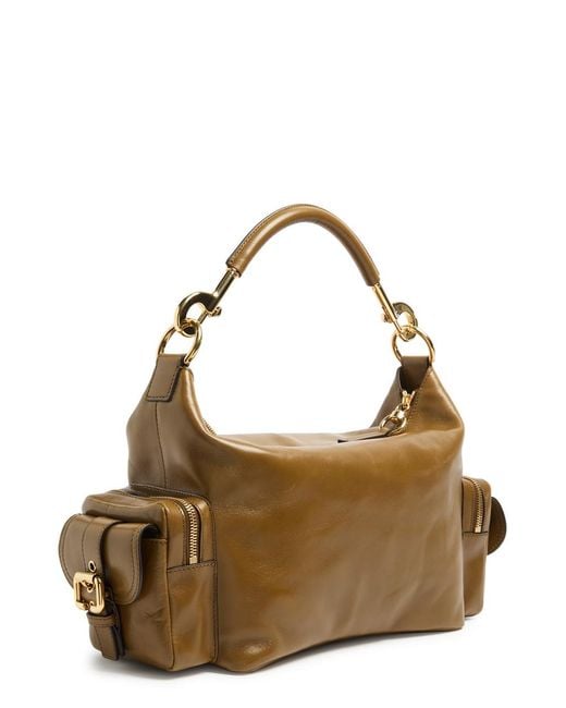 Chloé Brown Large Glossed Leather Camera Bag