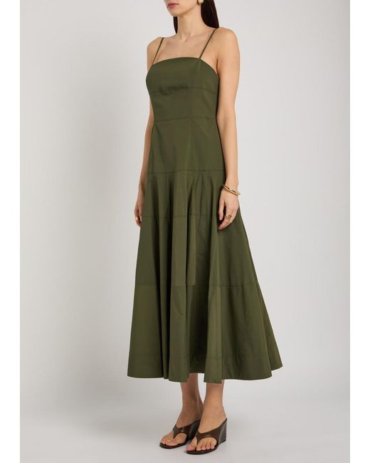 Veronica Beard Green Ilona Faille Dress
